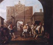William Hogarth At the city gate of Calais France oil painting artist